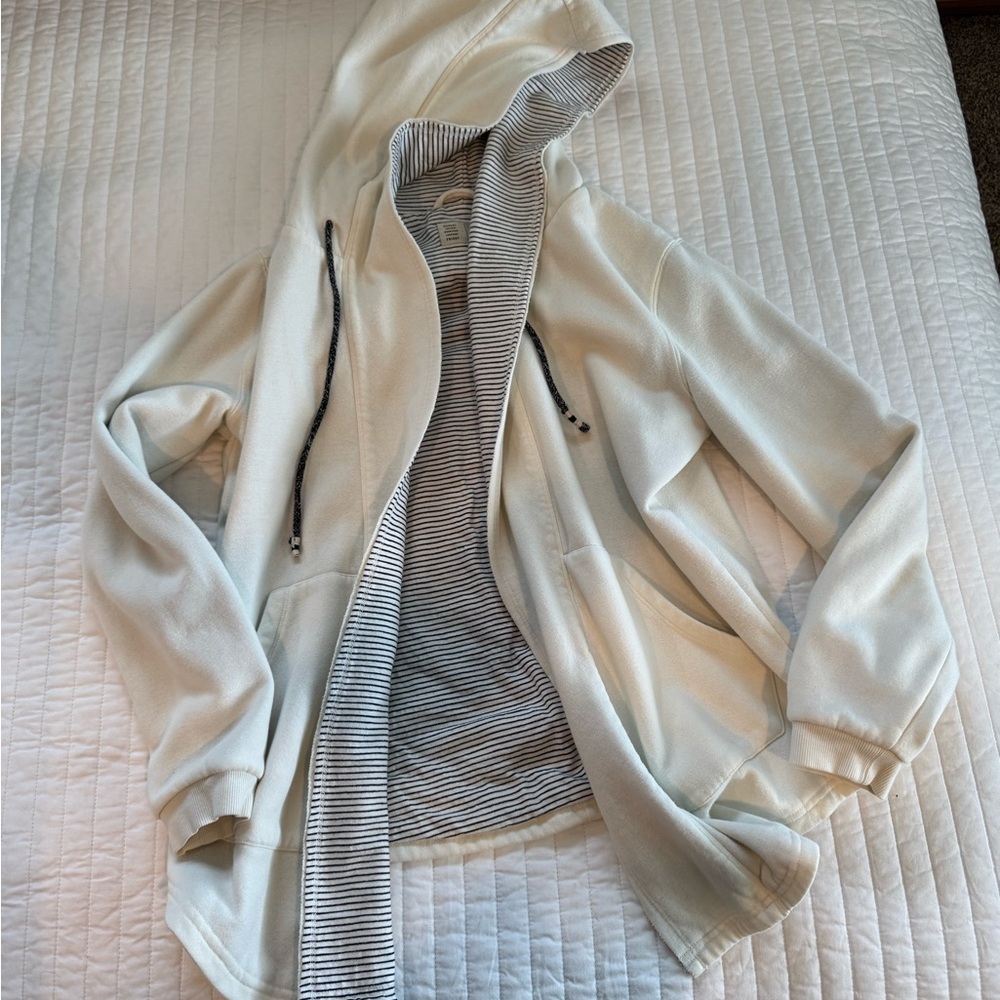 *SOLD* Anthropologie Saturday/Sunday Cream Hooded sweatshirt.